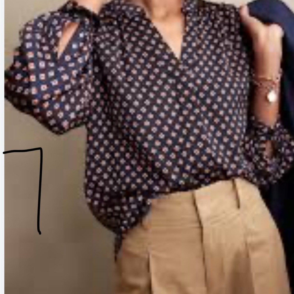 Van Heusen Black 3/4 Sleeve Relaxed Blouse